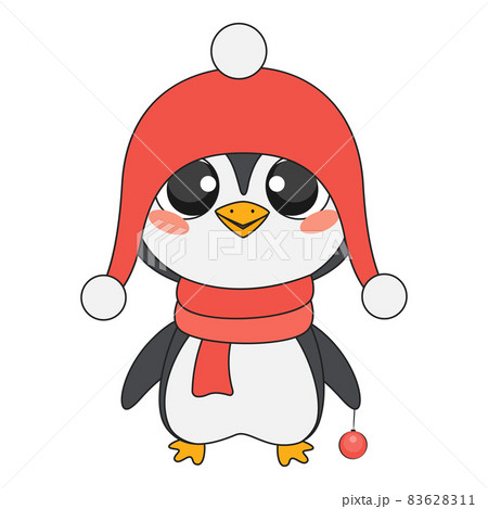 Cute christmas penguin in cartoon style.  83628311
