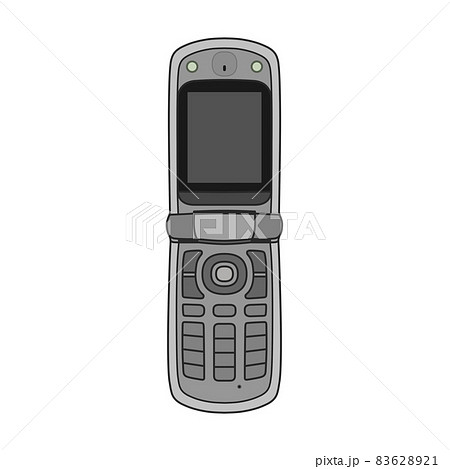 灰色のガラケー 電源オフ のイラスト素材 6221