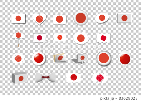 日本-国旗イラスト21種セット 83629025