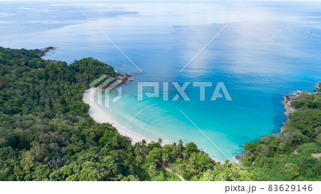 Amazing beach Aerial view of Tropical beach sea in the beautiful Phuket island Located at Freedom beach Phuket Thailand 83629146