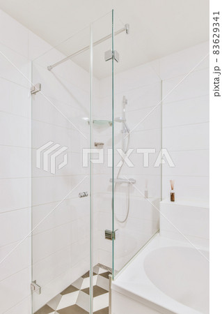 Modern stylish shower tall in luxury bathroom 83629341