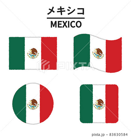 メキシコの国旗のイラスト メキシコの国旗のイラスト 83630584