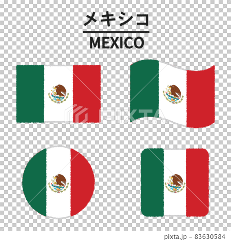 メキシコの国旗のイラスト メキシコの国旗のイラスト 83630584