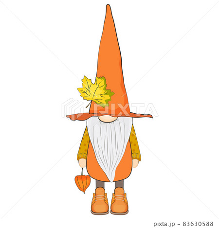 Cute autumn gnome with physalis.  83630588