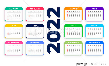 2022 new year clean calendar template 83630755