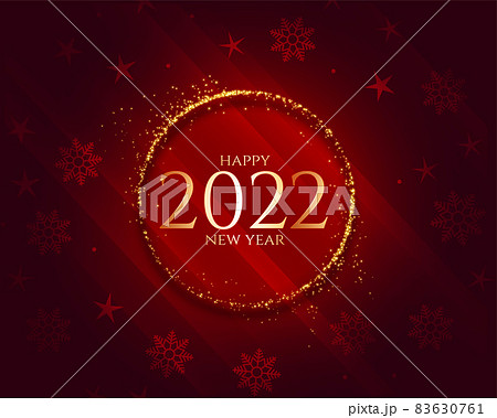 2022 happy new year red sparkling banner with snow flakes 2022 happy new year red sparkling banner with snow flakes 83630761