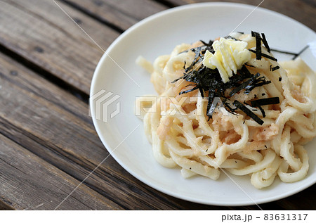 うどんアレンジ料理 明太子バターうどん うどんアレンジ料理 明太子バターうどん 83631317