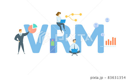 VRM, Vendor Relationship Management. Concept with keyword, people and icons. Flat vector illustration. Isolated on white. 83631354
