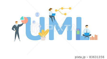 UML, Unified Modeling Language. Concept with keyword, people and icons. Flat vector illustration. Isolated on white. UML, Unified Modeling Language. Concept with keyword, people and icons. Flat vector illustration. Isolated on white. 83631356