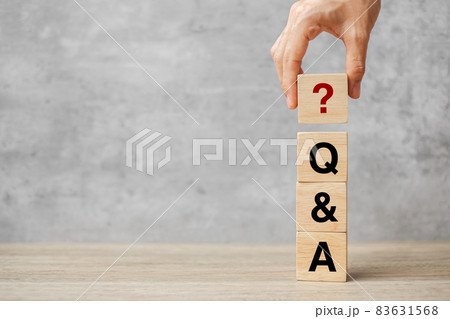 Hand holding Q and A word with wooden block. FAQ( frequency asked questions), Answer, Question Ask, Information, Communication and Brainstorming Concepts Hand holding Q and A word with wooden block. FAQ( frequency asked questions), Answer, Question Ask, Information, Communication and Brainstorming Concepts 83631568