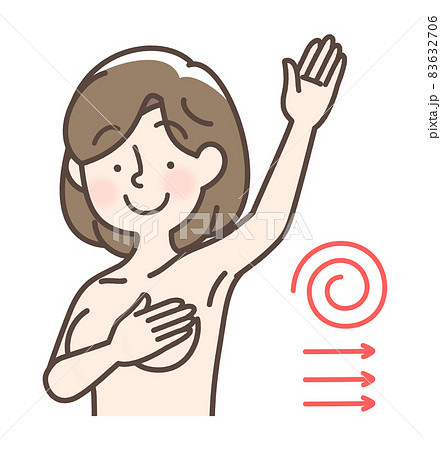 胸のセルフチェックをする女性 83632706