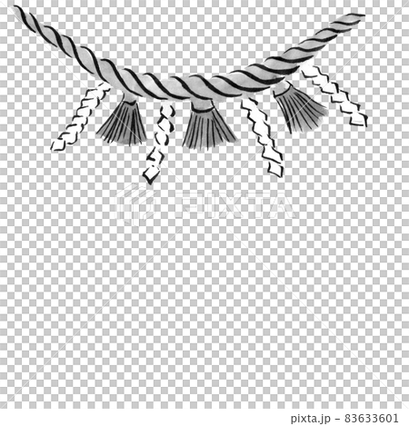 しめ縄（墨の手描きイラスト） 83633601