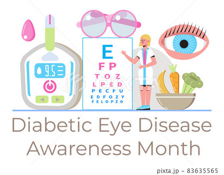 Diabetic Eye Disease Awareness Month concept vector for medical blog, website. Event is celebrated in November. 83635565