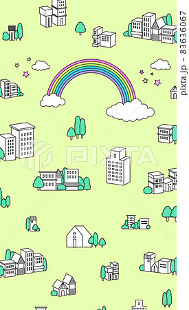 街並イラスト テロップベース 待受画面 街並イラスト テロップベース 待受画面 83636067