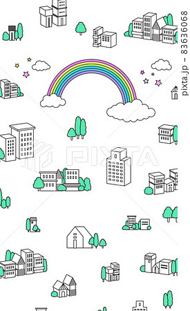 街並イラスト　テロップベース　待受画面 83636068