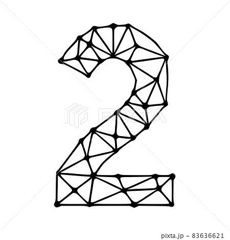 Number 2 polygonal symbol, clip art isolated on white background 83636621