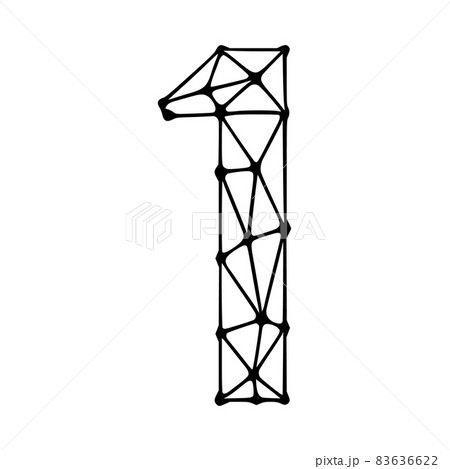 Number 1 polygonal symbol, clip art isolated on white background 83636622