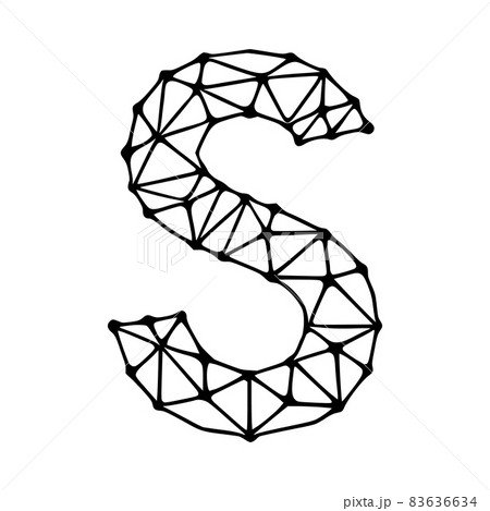Letter s polygonal symbol, clip art isolated on white background Letter s polygonal symbol, clip art isolated on white background 83636634