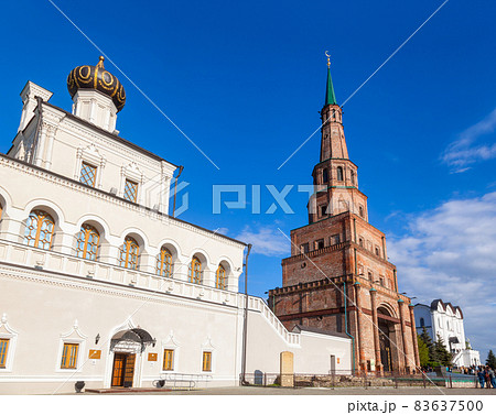 Soyembika Tower and  House church of Kazan Kremlin Tatarstan Russia 83637500