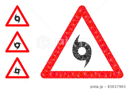 Vector Triangle Filled Storm Whirlpool Warning Icon with Bonus Icons Vector Triangle Filled Storm Whirlpool Warning Icon with Bonus Icons 83637963