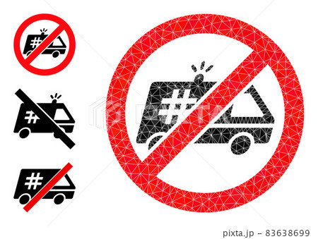 Vector Polygonal Stop Jail Police Car Icon and Other Icons Vector Polygonal Stop Jail Police Car Icon and Other Icons 83638699