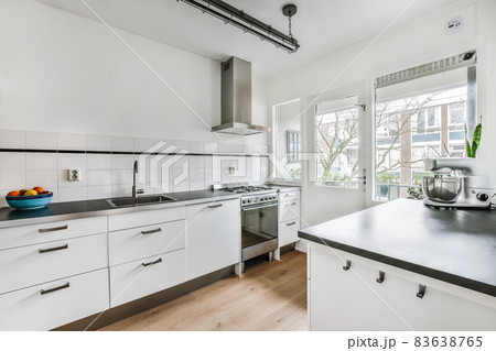 Interior of a beautiful kitchen of an elite house 83638765