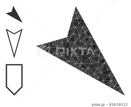 Vector Polygonal Arrowhead Right-Down Icon and Bonus Icons 83639522