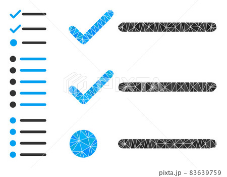 Vector Triangle Filled Checklist Icon with Similar Icons 83639759