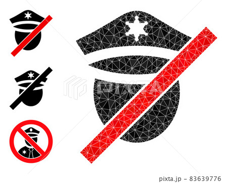 Vector Polygonal Closed Police Icon with Similar Icons Vector Polygonal Closed Police Icon with Similar Icons 83639776
