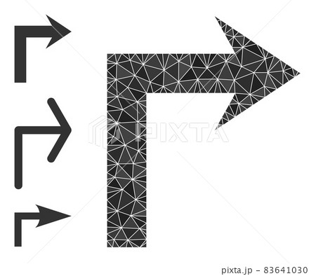 Vector Polygonal Turn Right Icon and Similar Icons 83641030