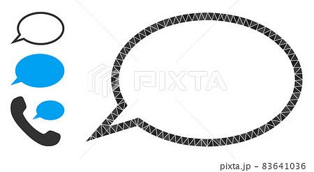 Vector Polygonal Hint Cloud Icon with Bonus Icons 83641036