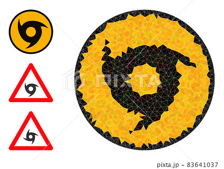 Vector Triangle Filled Hurricane Danger Icon and Other Icons 83641037