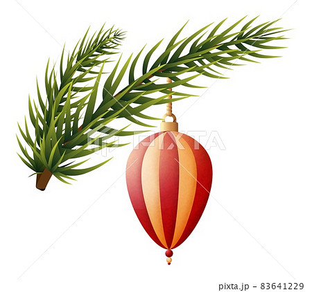 Christmas decoration hanging on pine tree branch 83641229