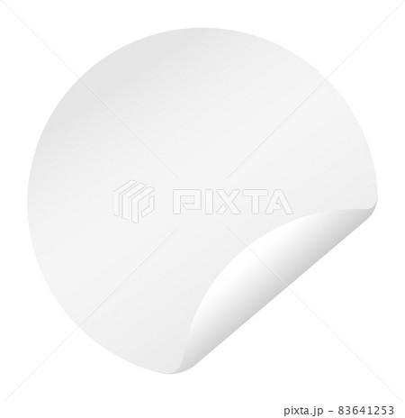 Empty sticker with peeling corner. Curled paper note 83641253
