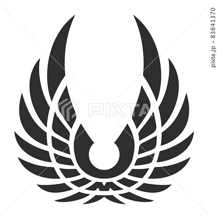 Phoenix wings logo. Vintage bird emblem. Winged badge 83641370