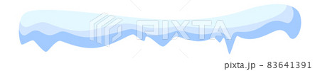 Snow edge. Frozen ice icicles hanging from roof Snow edge. Frozen ice icicles hanging from roof 83641391