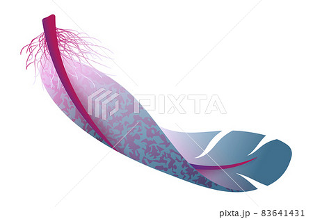 Flying feather. Blue fluffy bird wing part 83641431