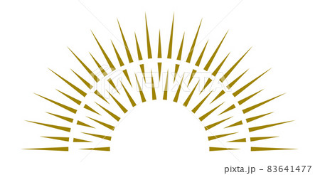 Sunrise icon. Radial light rays. Half circle sunbirst emblem Sunrise icon. Radial light rays. Half circle sunbirst emblem 83641477