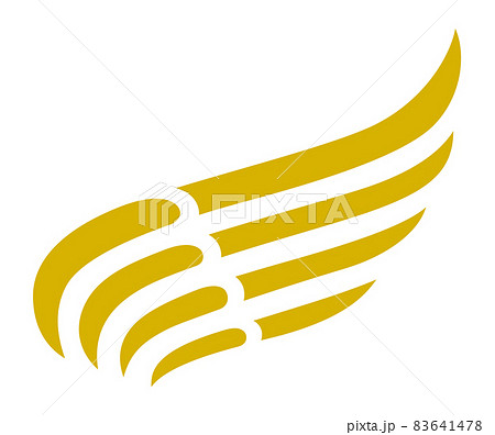 Golden wing emblem. Angel sign. Symbol of grace 83641478
