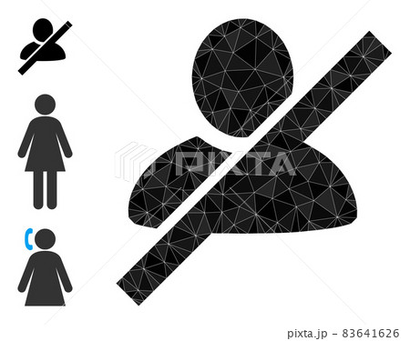 Vector Lowpoly Not Allowed Man Icon with Similar Icons Vector Lowpoly Not Allowed Man Icon with Similar Icons 83641626