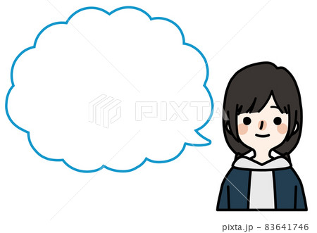 人物イラスト_かわいい私服の女の子_吹き出し 人物イラスト_かわいい私服の女の子_吹き出し 83641746