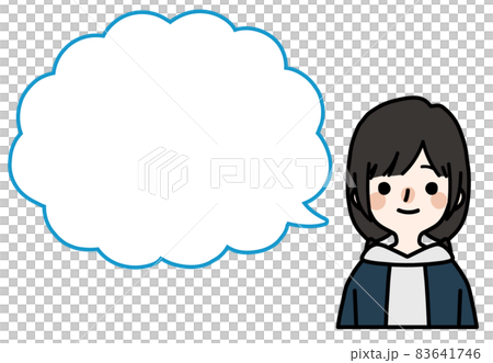 人物イラスト_かわいい私服の女の子_吹き出し 人物イラスト_かわいい私服の女の子_吹き出し 83641746