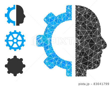 Vector Polygonal Cyborg Gear Icon and Other Iconsのイラスト素材 [83641799] - PIXTA
