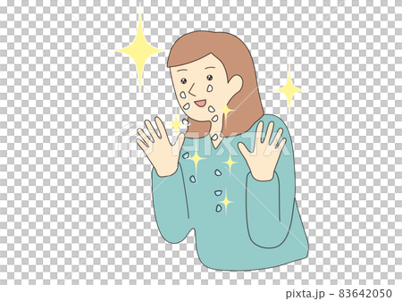 目から鱗が落ちる女性 線画 目から鱗が落ちる女性 線画 83642050