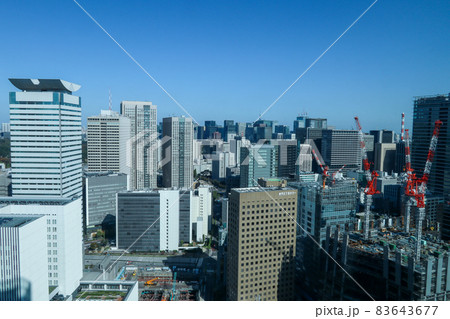 ビル群 俯瞰 遠景 （東京　虎ノ門～霞が関 周辺） 83643677