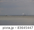 Floating boats on calm sea 83645447