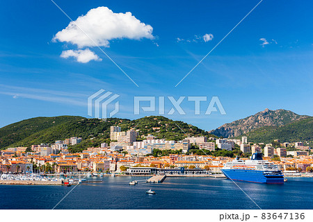 Corsica, France coastal resorts skyline 83647136