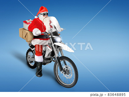 Santa Claus delivering Christmas or New Year presents Santa Claus delivering Christmas or New Year presents 83648895