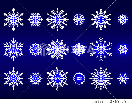雪の結晶のイラスト素材 セットのイラスト素材 雪の結晶のイラスト素材 セットのイラスト素材