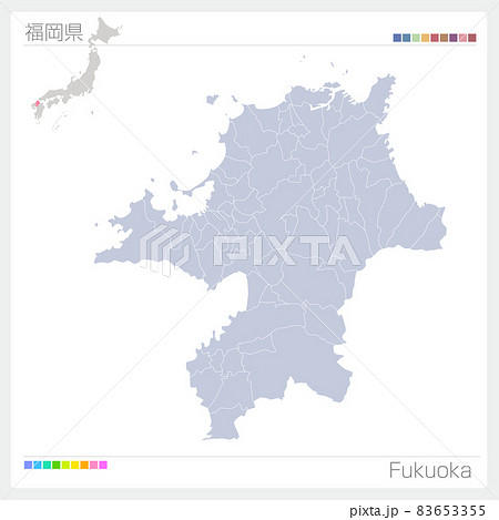 福岡県の地図・Fukuoka 83653355